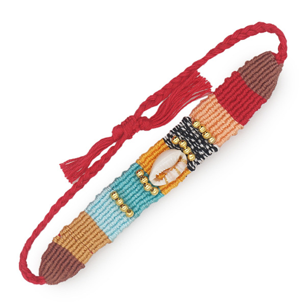 Unique HandWoven Cowrie Shell Adjustable Cord Bracelets for Women