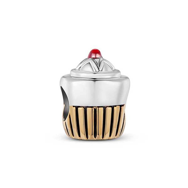 

PandaHall TINYSAND Rhodium Plated 925 Sterling Silver Birthdays Cupcake Charm European Beads, Large Hole Beads, Platinum, 11.82x9.45x9.38mm...