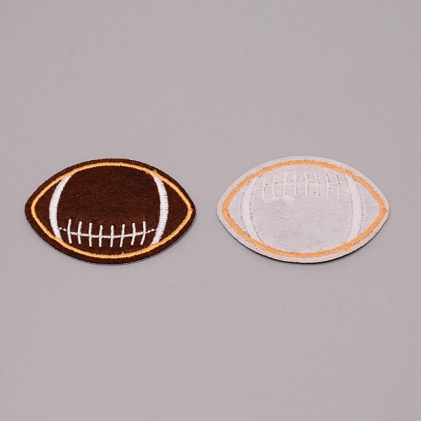 

PandaHall Polyester Computerized Embroidery Cloth Iron On/Sew On Patches, Costume Accessories, Appliques, Rugby, Saddle Brown, 37.5x56x1mm...