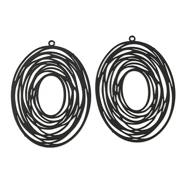 

PandaHall Spray Printed 430 Stainless Steel Pendants, Etched Metal Embellishments, Black, Oval, 40x27.5x0.3mm, Hole: 1.2mm 430 Stainless...