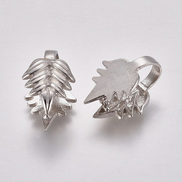 

PandaHall Platinum Plated Brass Ice Pick Pinch Bails, Nickel Free, about 11mm wide, 17mm long, 10mm thick Brass