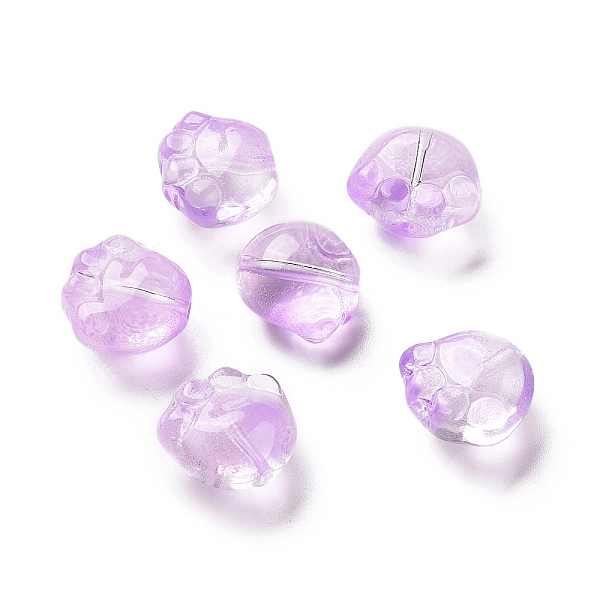 

PandaHall Transparent Spray Painted Glass Beads, Cat Paw Print, Medium Orchid, 11x12x8.5mm, Hole: 1.2mm Glass Cat Shape