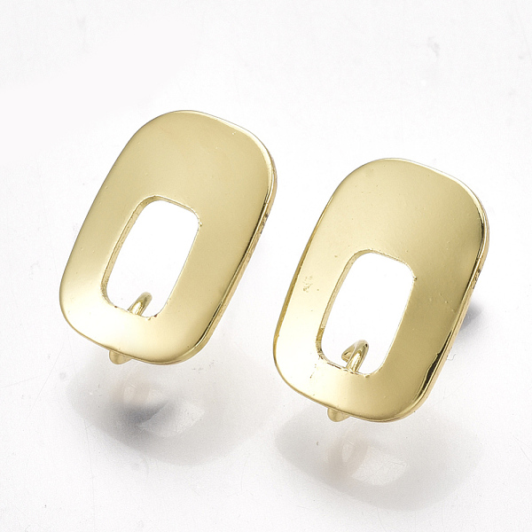 

PandaHall Alloy Stud Earring Findings, with Steel Pins, with Loop, Rectangle, Light Gold, 16x11mm, Hole: 3mm, Pin: 0.7mm Alloy Rectangle