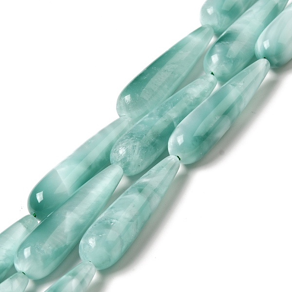 

PandaHall Natural Glass Beads Strands, Grade A, Teardrop, Aqua Blue, 38.5~40x10mm, Hole: 1mm, about 10pcs/strand, 15.5~15.7''(39.37~39.88cm)..., Cyan