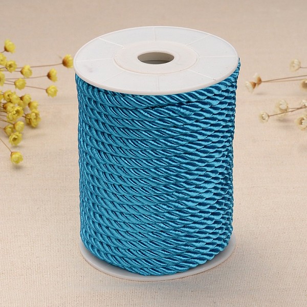 

PandaHall Twisted Nylon Thread, Dodger Blue, 5mm, about 18~19yards/roll(16.4m~17.3m/roll) Nylon Blue