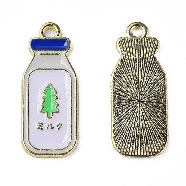 

PandaHall Alloy Enamel Pendants, Cadmium Free & Lead Free, Light Gold, Bottle with Tree, White, 26x10x1mm, Hole: 1.8mm Alloy+Enamel Bottle...