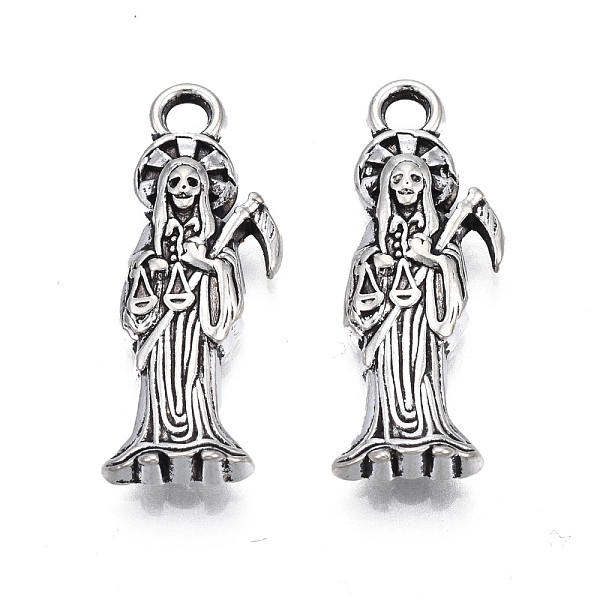 

PandaHall Tibetan Style Alloy Pendants, Cadmium Free & Lead Free, Death, Antique Silver, 23x8x3mm, Hole: 2mm, about 730pcs/1000g Alloy...