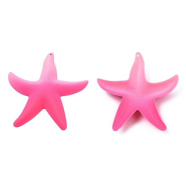 

PandaHall Spray Painted Iron Big Pendants, Starfish, Hot Pink, 50x46.5x6mm, Hole: 1mm Iron Starfish