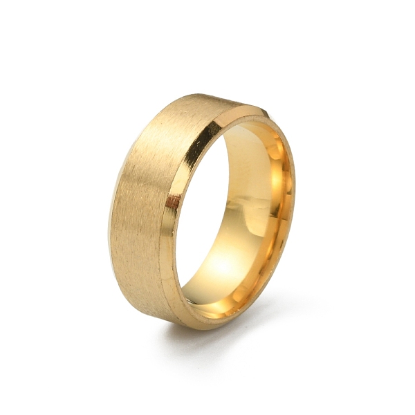 

PandaHall 201 Stainless Steel Plain Band Ring for Men Women, Matte Gold Color, US Size 9 3/4(19.5mm) 201 Stainless Steel