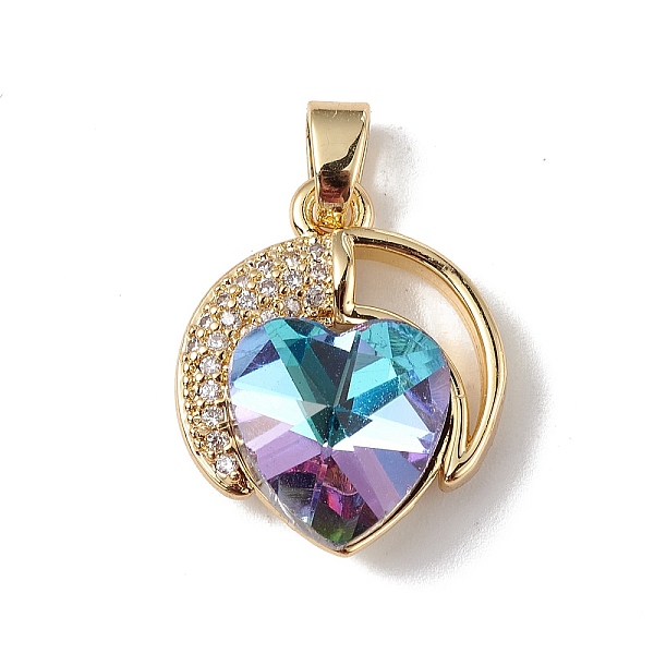 

PandaHall Real 18K Gold Plated Rack Plating Brass Micro Pave Clear Cubic Zirconia Pendants, with Glass, Long-Lasting Plated, Cadmium Free &..., Pink