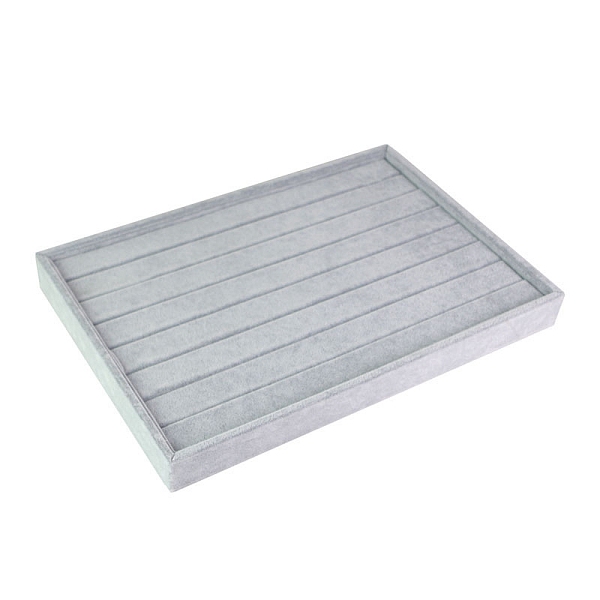 

PandaHall Velvet Ring Organizer Trays, Rectangle, Gray, 240x350x30mm Velvet Rectangle Gray
