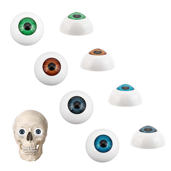 

PandaHall AHANDMAKER 4 Paris 26mm Realistic Acrylic Eyes, Half Round Halloween Eyeballs Bear Eyes for Halloween Props Party Decor DIY Bear..., Multicolor