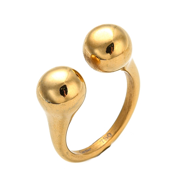 

PandaHall Ion Plating(IP) 304 Stainless Steel Cuff Rings for Women, Round Ball Ring, Golden, US Size 7(17.3mm) 304 Stainless Steel