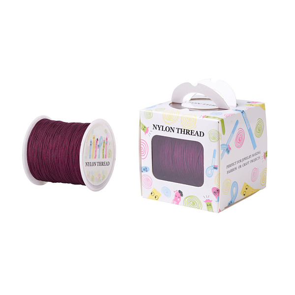 

PandaHall Nylon Thread, Purple, 0.5mm, about 147.64yards/roll(135m/roll) Nylon Purple