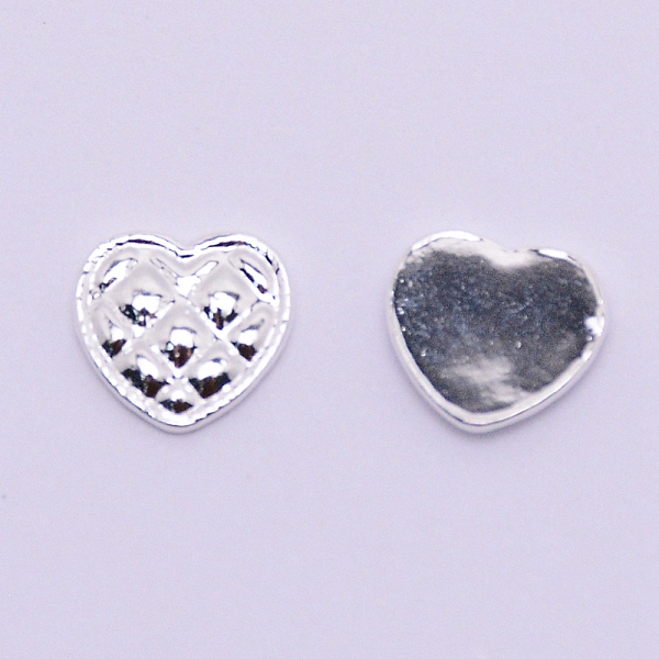 

PandaHall Alloy Cabochons, Nail Art Studs, Nail Art Decoration Accessories for Women, Heart with Grid, Silver, 7x7.5x1.5mm, 100pcs/bag Metal...