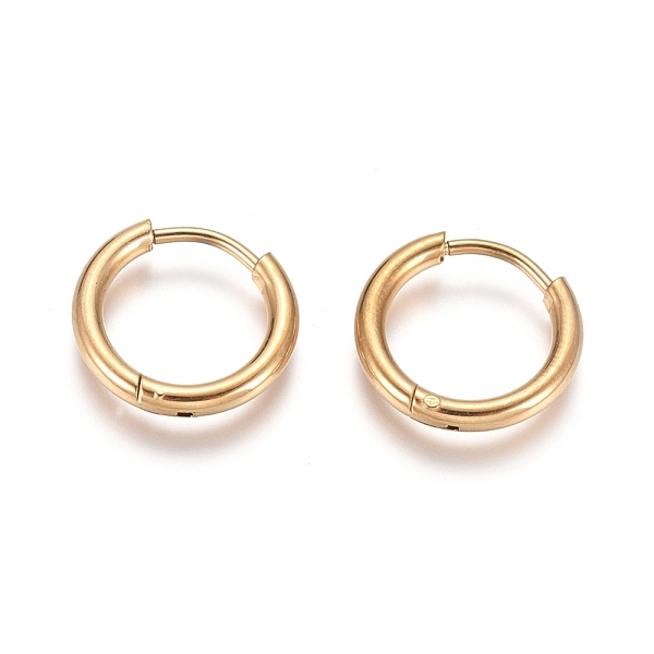 

PandaHall Ion Plating(IP) 304 Stainless Steel Huggie Hoop Earrings, Hypoallergenic Earrings, with 316 Surgical Stainless Steel Pin, Golden...