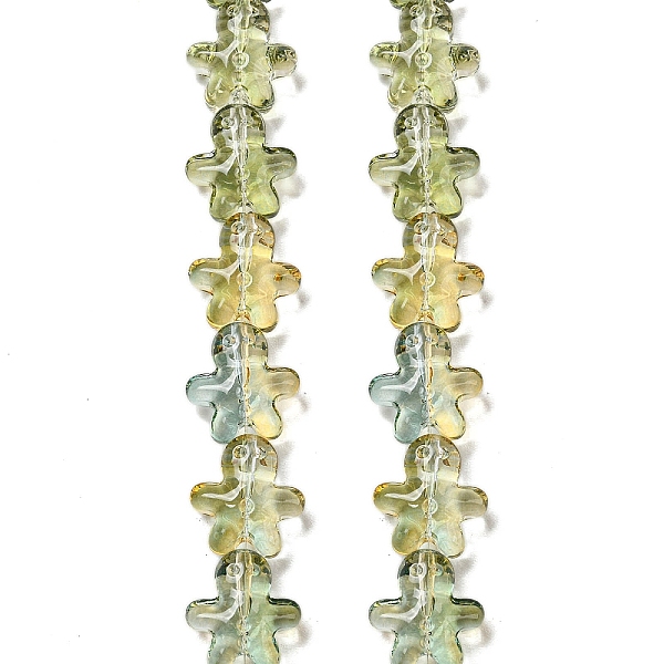

PandaHall Glass Beads Strands, Gingerbread Man Shape, Yellow Green, 14.5~15x14x6.5~7mm, Hole: 0.9mm, about 51pcs/strand, 26.77''(68cm) Glass...