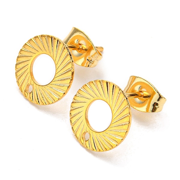 

PandaHall 201 Stainless Steel Stud Earrings Finding, with 304 Stainless Steel Pins, Donut, Real 24K Gold Plated, 10mm, Hole: 1mm, Pin: 0.8mm...