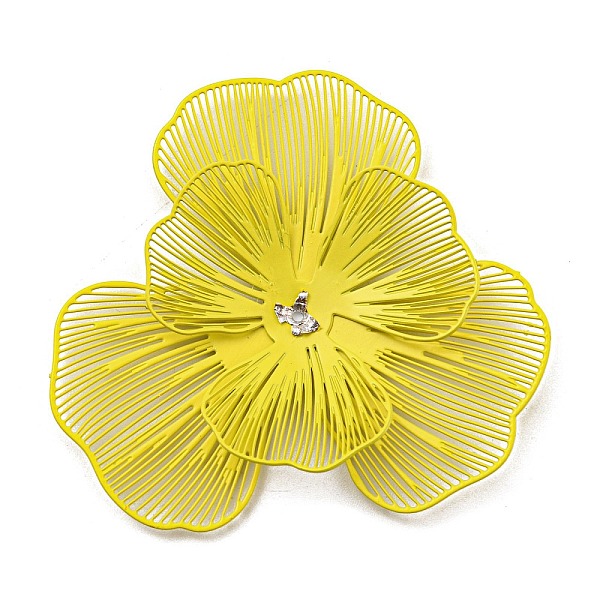 

PandaHall Spray Printed 430 Stainless Steel Bead Caps, Flower, Yellow, 45x48x5~7mm, Hole: 0.9mm 430 Stainless Steel Yellow
