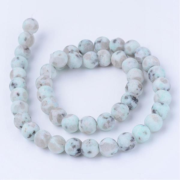 

PandaHall Natural Sesame Jasper/Kiwi Jasper Beads Strands, Round, Frosted, 10~10.5mm, Hole: 1.2mm, about 36pcs/strand, 15.5 inch Sesame...