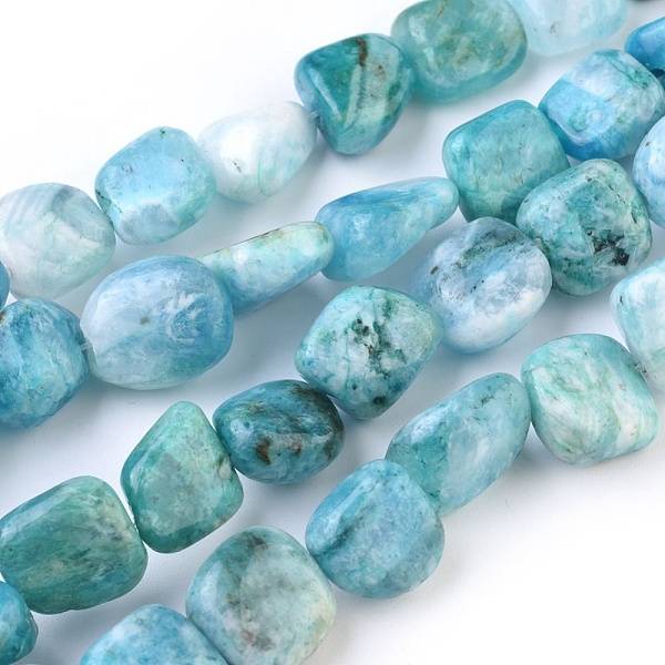 

PandaHall Natural Hemimorphite Beads Strands, Dyed, Tumbled Stone, Nuggets, 12~24x12~14x7~12mm, Hole: 1mm, about 29pcs/strand, 15.9~16.1...