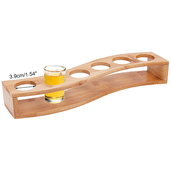 

PandaHall 6 Shot Glass Holder, Shot Glass Tray Bamboo Shot Glass Serving Tray Shot Glass Storage Shot Glass Display Bar Accessories for...