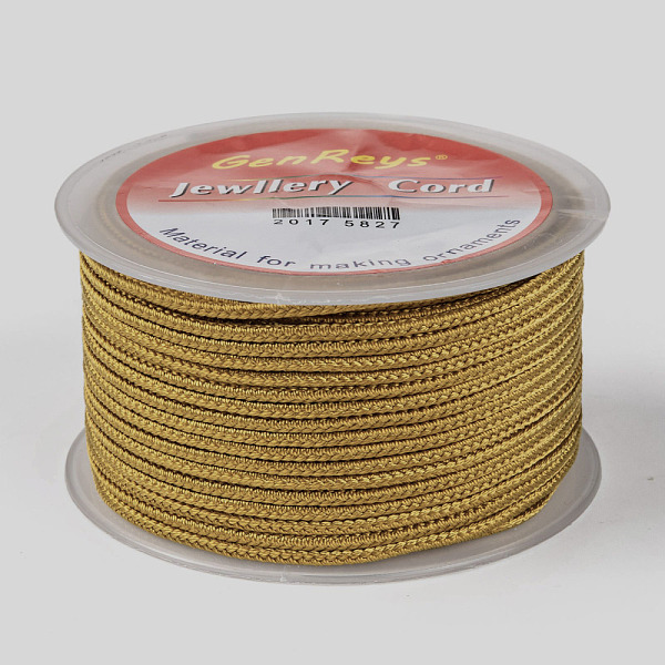 

PandaHall Braided Nylon Threads, Dyed, Dark Goldenrod, 2.5mm, about 10.93 yards(10m)/roll Nylon Gold