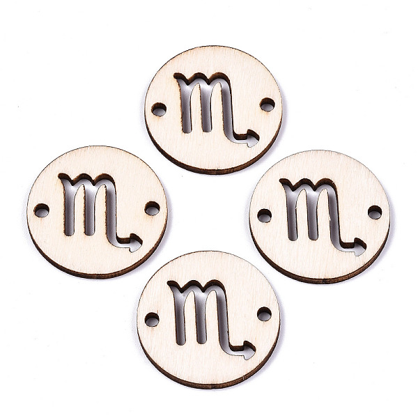 

PandaHall Unfinished Natural Poplar Wood Links Connectors, Laser Cut, Flat Round with Constellation, Scorpio, 29.5x2.5mm, Hole: 2.5mm Wood...