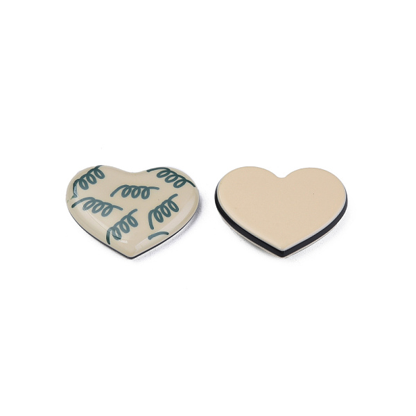 

PandaHall Printed Acrylic Cabochons, Heart, Blanched Almond, 22x26x5mm Acrylic Heart
