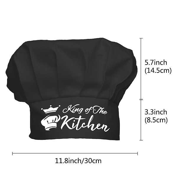 

PandaHall CREATCABIN Chef Hat King Of The Kitchen Adjustable Elastic Kitchen Cooking Hat Funny Premium Quality Cap for Chef Birthday Party...