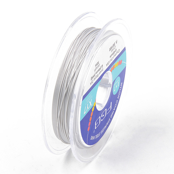 

PandaHall Tiger Tail Beading Wire, 7-Strand Bead Stringing Wire, Nylon Coated Stainless Steel Wire, Silver, 26 Gauge, 0.4mm, about 32.8 Feet...