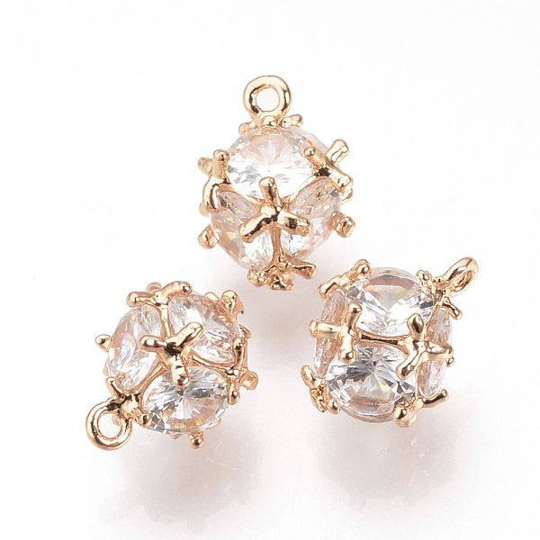 

PandaHall Brass Cubic Zirconia Charms, Cube, Light Gold, 12x9x9mm, Hole: 1mm Brass+Cubic Zirconia Cube