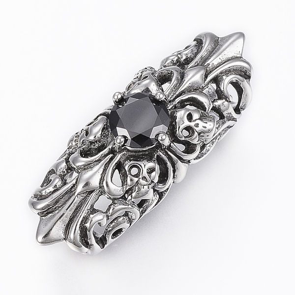 

PandaHall 304 Stainless Steel Slide Charms, with Cubic Zirconia, Hollow, Cross, Antique Silver, 36x12.5x15mm, Hole: 8mm 304 Stainless Steel..., Black
