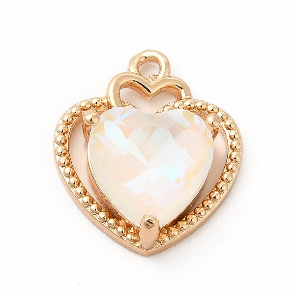 

PandaHall Brass with K9 Glass Charms, Golden, Heart Charms, Crystal, 18x15.5x6mm, Hole: 1.5mm K9 Glass Heart Clear