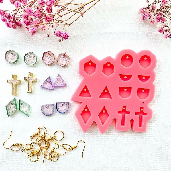 

PandaHall Pendant Silicone Molds, Resin Casting Molds, For UV Resin, Epoxy Resin Jewelry Making, Mixed Shapes, Tomato, 80x80x7mm Silicone..., Red