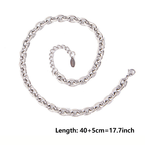 Unisex 304 Stainless Steel Cable Chains Necklaces