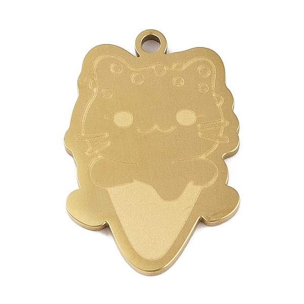

PandaHall 304 Stainless Steel Pendants, Cat with Ice-crea Charm, Golden, 24.5x16.5x1.5mm, Hole: 1mm 304 Stainless Steel Cat Shape