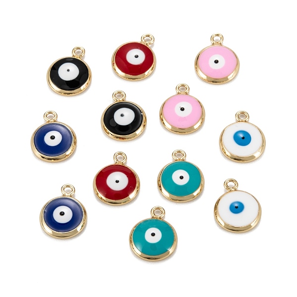 

PandaHall Brass Enamel Charms, with Jump Ring, Real 18K Gold Plated, Long-Lasting Plated, Lead Free & Nickel Free & Cadmium Free, Flat Round..., Multicolor