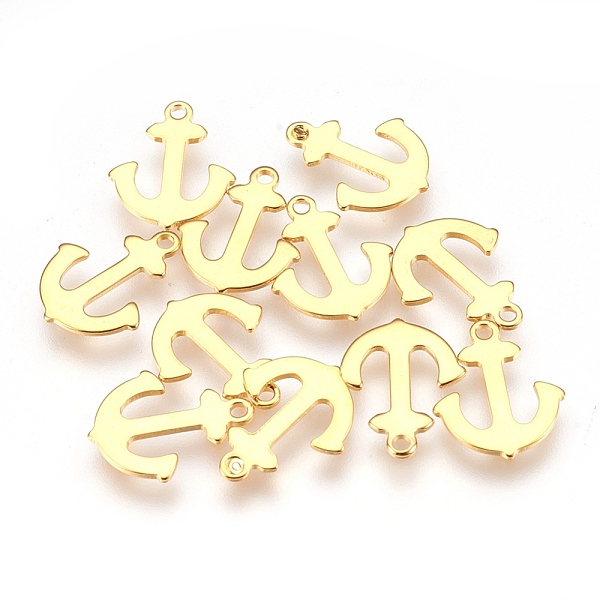

PandaHall 304 Stainless Steel Pendants, Anchor, Golden, 16x13x1mm, Hole: 1.2mm 304 Stainless Steel Anchor & Helm