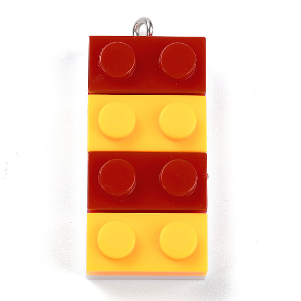 

PandaHall Resin Pendants, with Platinum Iron Loop, Toy Bricks, FireBrick, 36x15.5x8mm, Hole: 2.6mm Iron+Resin Others Red