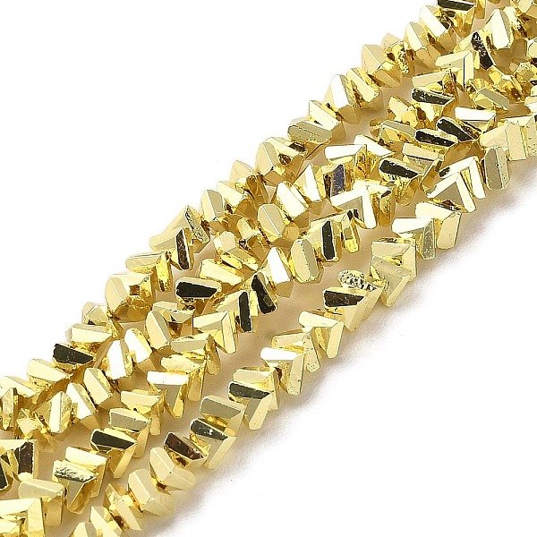 

PandaHall Electroplate Glass Beads Strands, Triangle, Yellow, 4x3.5x2mm, Hole: 0.8mm, about 135pcs/strand, 12.40''(31.5cm) Glass Triangle...