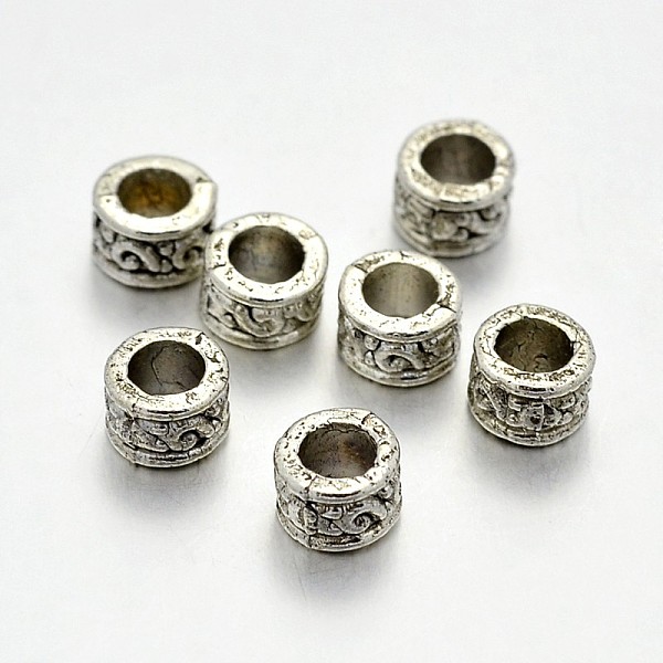 

PandaHall Tibetan Style Alloy Column Spacer Beads, Lead Free & Cadmium Free & Nickel Free, Antique Silver, 5x3mm, Hole: 3mm Alloy Column