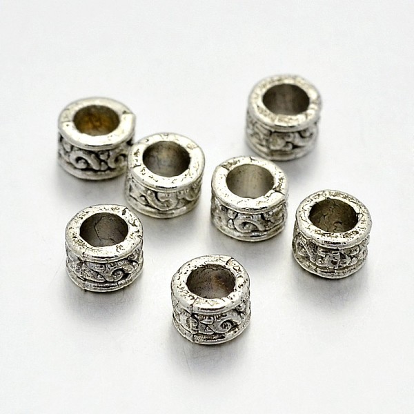 Tibetan Style Alloy Column Spacer Beads