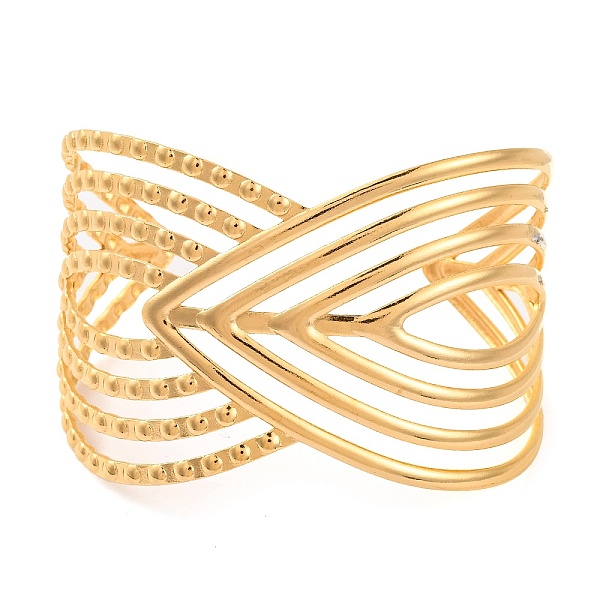 

PandaHall 304 Stainless Steel Open Cuff Bangles for Women, Real 18K Gold Plated, Leaf, Inner Diameter: 2-1/2 inch(6.2cm), 46mm 304 Stainless...