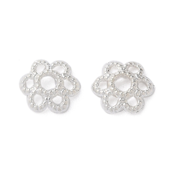 

PandaHall Alloy Bead Caps, Flower, Silver, 5.5x6x1.5mm, Hole: 1.5mm Alloy