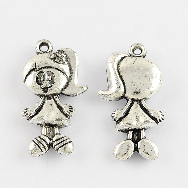 

PandaHall Vintage Acrylic Pendants, Girl, Antique Silver, 27x14x4.5mm, Hole: 1.5mm, about 819pcs/500g Acrylic Human