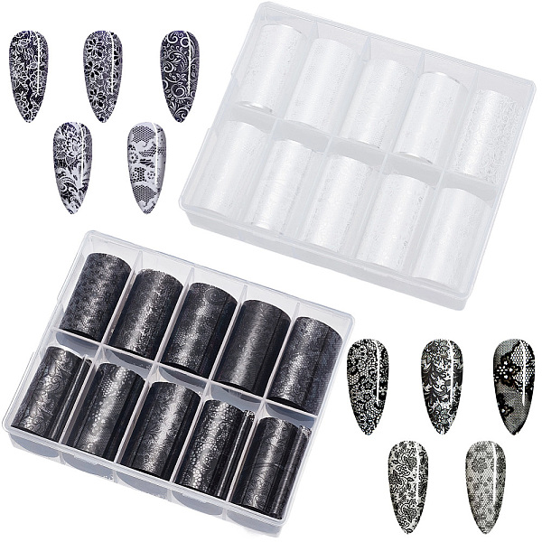 2 lot de 2 styles d'autocollants pour ongles d'animaux