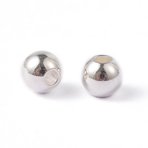 

PandaHall Round 202 Stainless Steel Beads, Silver Color Plated, 5x4.5mm, Hole: 1.5mm 202 Stainless Steel Round