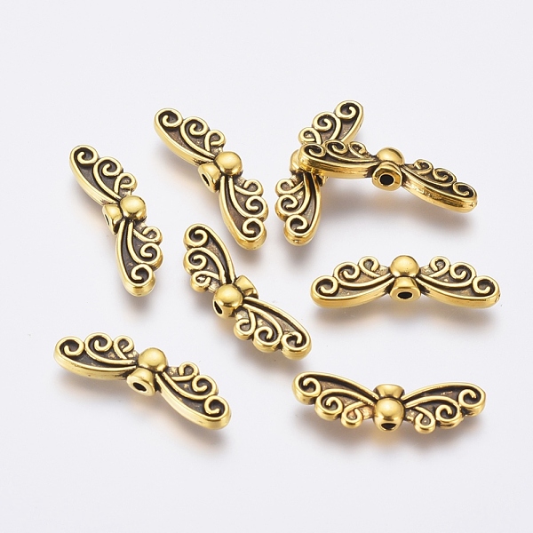 

PandaHall Tibetan Style Alloy Beads, Lead Free & Cadmium Free & Nickel Free, Antique Golden Color, Butterfly, 22x7mm, Hole: 1mm Alloy...