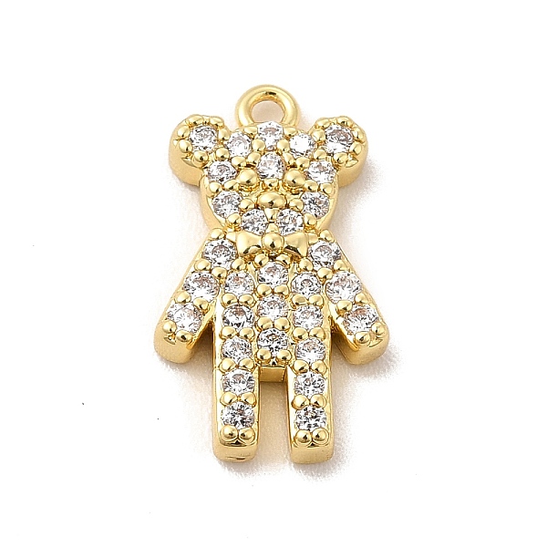 

PandaHall Rack Plating Brass Micro Pave Cubic Zirconia Pendants, Cadmium Free & Lead Free, Long-Lasting Plated, Bear Charm, Real 18K Gold..., Clear